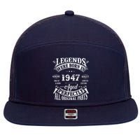 75 Birthday 1947 Gift Vintage 75 Birthday 7 Panel Mesh Trucker Snapback Hat