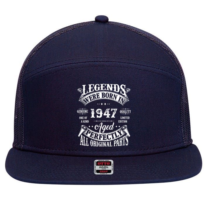 75 Birthday 1947 Gift Vintage 75 Birthday 7 Panel Mesh Trucker Snapback Hat