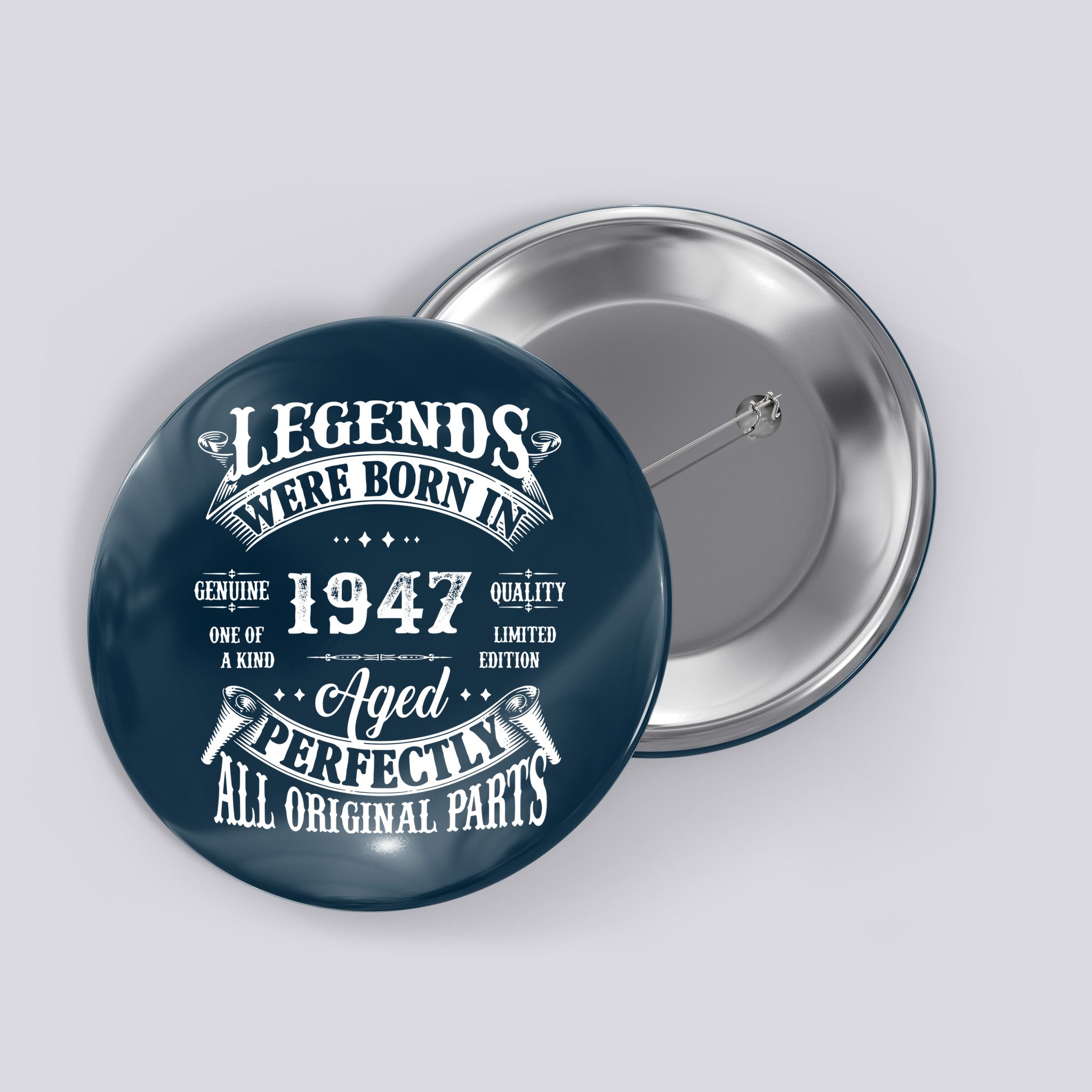 75 Birthday 1947 Gift Vintage 75 Birthday Button