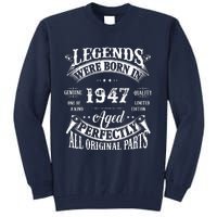 75 Birthday 1947 Gift Vintage 75 Birthday Tall Sweatshirt