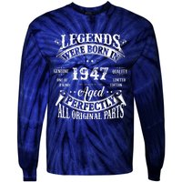 75 Birthday 1947 Gift Vintage 75 Birthday Tie-Dye Long Sleeve Shirt