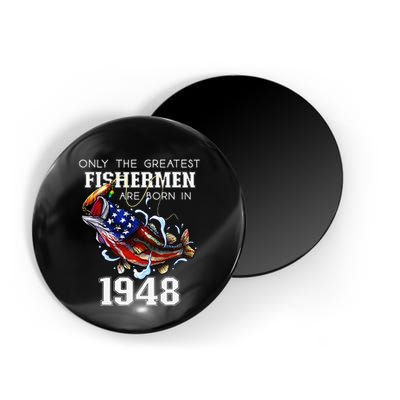 75th Birthday 1948 Fisherman Bass Fishing 75 Year Old Magnet
