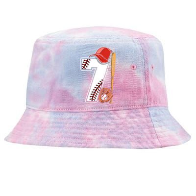 7th Birthday 2016 Baseball Seven 7 Seventh Tie-Dyed Bucket Hat