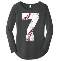 7th Birthday 2017 Baseball Seven 7 Seventh Women's Perfect Tri Tunic Long Sleeve Shirt