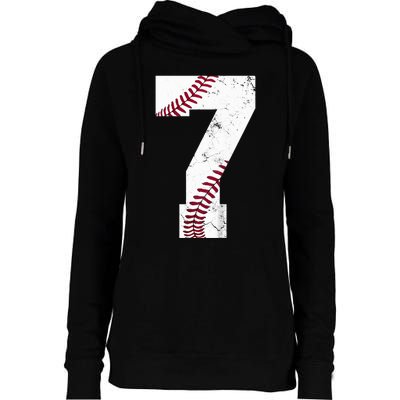 7th Birthday 2017 Baseball Seven 7 Seventh Womens Funnel Neck Pullover Hood