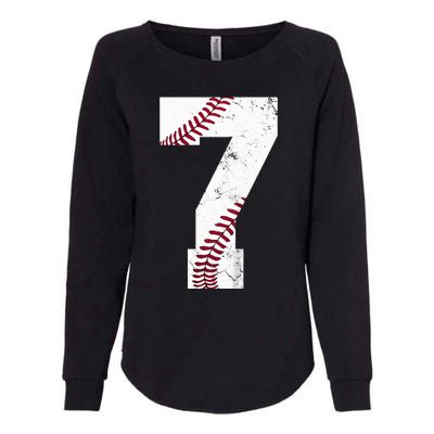 7th Birthday 2017 Baseball Seven 7 Seventh Womens California Wash Sweatshirt