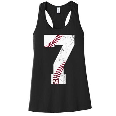 7th Birthday 2017 Baseball Seven 7 Seventh Women's Racerback Tank