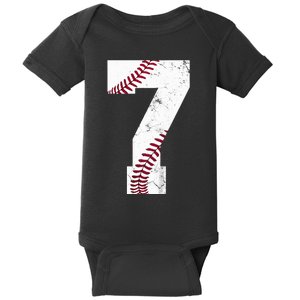 7th Birthday 2017 Baseball Seven 7 Seventh Baby Bodysuit