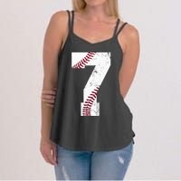 7th Birthday 2017 Baseball Seven 7 Seventh Women's Strappy Tank