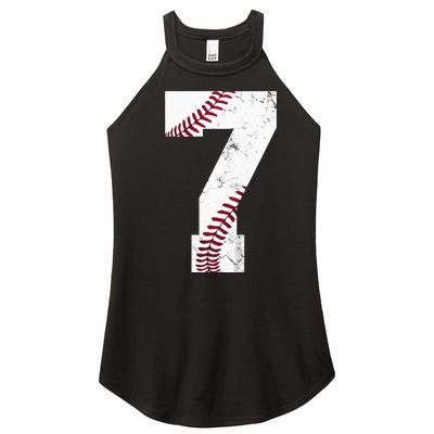 7th Birthday 2017 Baseball Seven 7 Seventh Women's Perfect Tri Rocker Tank