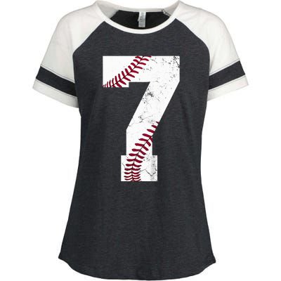 7th Birthday 2017 Baseball Seven 7 Seventh Enza Ladies Jersey Colorblock Tee