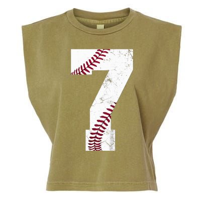 7th Birthday 2017 Baseball Seven 7 Seventh Garment-Dyed Women's Muscle Tee