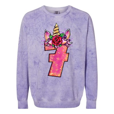 7th Birthday 7 Year Old Birthday Gifts Colorblast Crewneck Sweatshirt