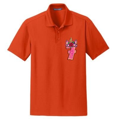 7th Birthday 7 Year Old Birthday Gifts Dry Zone Grid Polo