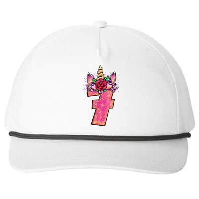 7th Birthday 7 Year Old Birthday Gifts Snapback Five-Panel Rope Hat