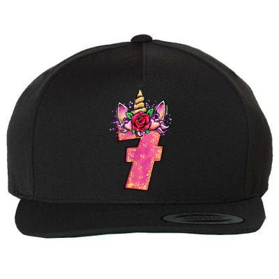 7th Birthday 7 Year Old Birthday Gifts Wool Snapback Cap