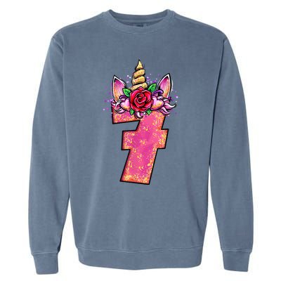 7th Birthday 7 Year Old Birthday Gifts Garment-Dyed Sweatshirt