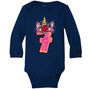 7th Birthday 7 Year Old Birthday Gifts Baby Long Sleeve Bodysuit