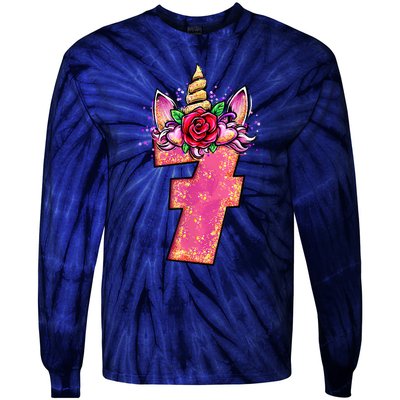 7th Birthday 7 Year Old Birthday Gifts Tie-Dye Long Sleeve Shirt