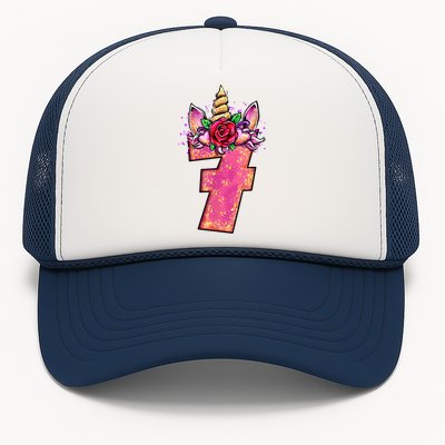 7th Birthday 7 Year Old Birthday Gifts Trucker Hat