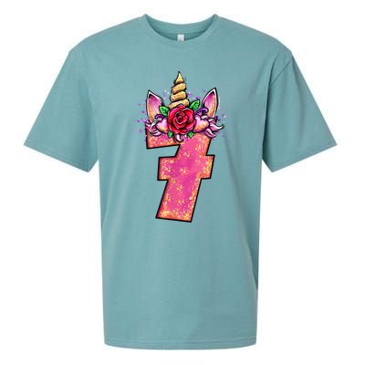 7th Birthday 7 Year Old Birthday Gifts Sueded Cloud Jersey T-Shirt