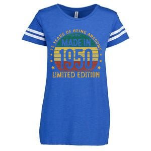 75th Birthday 75 Year Old Gifts Made In 1950 Limited Edition Enza Ladies Jersey Football T-Shirt