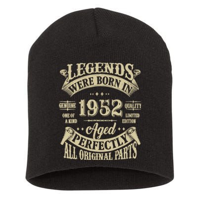 72nd Birthday 72 Years Old Vintage Legends Born In 1952 Short Acrylic Beanie