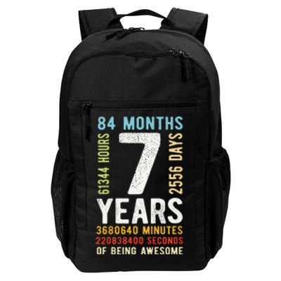 7th Birthday 7 Years Old Vintage Retro 84 Months Daily Commute Backpack