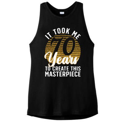 70th Birthday 70 Year Old Gag Turning 70 Joke Ladies PosiCharge Tri-Blend Wicking Tank