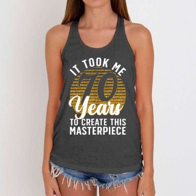 70th Birthday 70 Year Old Gag Turning 70 Joke Women's Knotted Racerback Tank