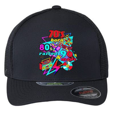 70s Born, 80s Raised, & 90's Made, Journey Three Decades Flexfit Unipanel Trucker Cap
