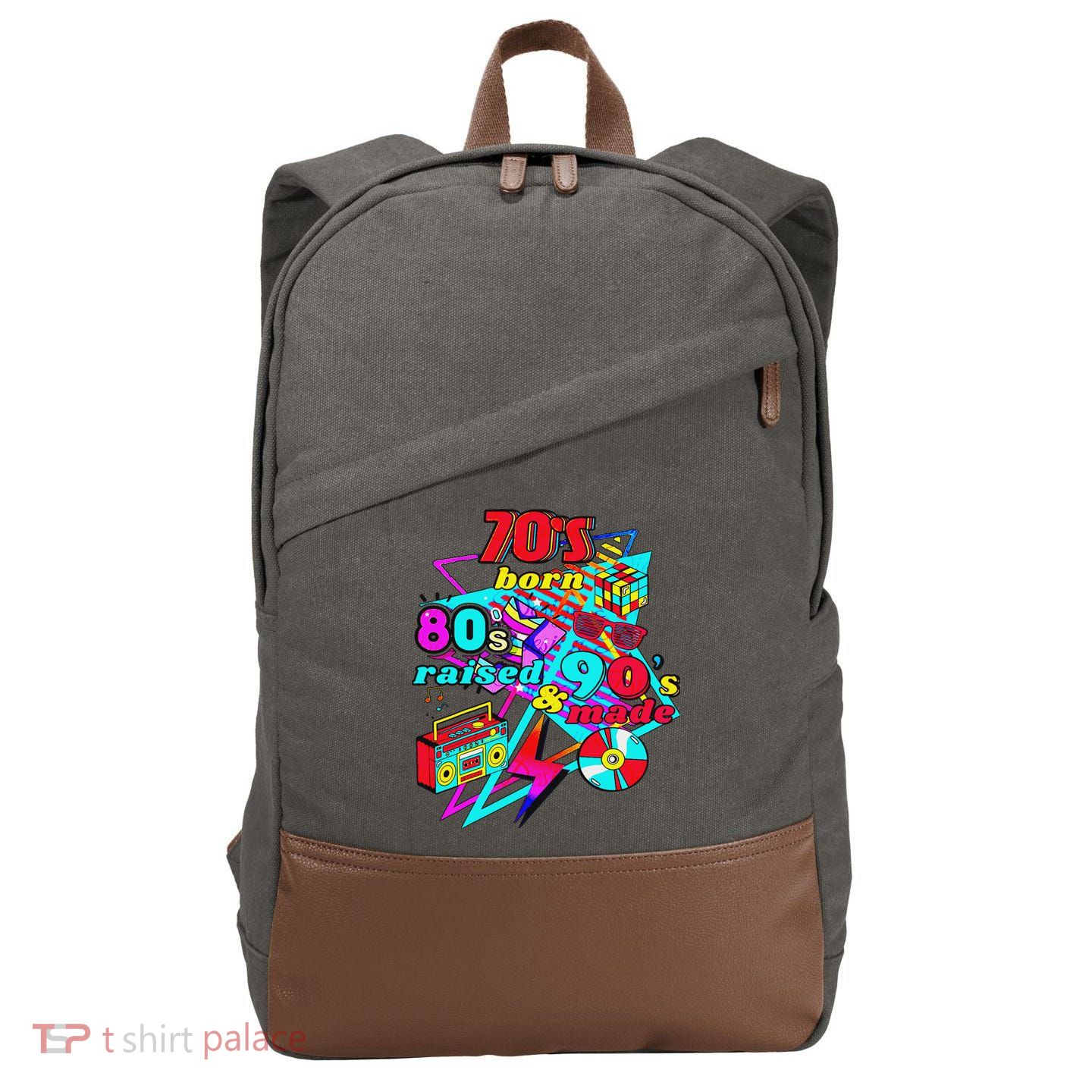 70s Born, 80s Raised, & 90's Made, Journey Three Decades Cotton Canvas Backpack