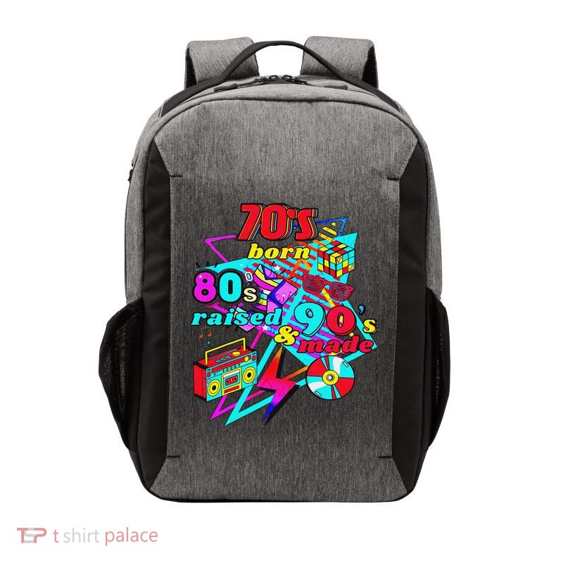 70s Born, 80s Raised, & 90's Made, Journey Three Decades Vector Backpack