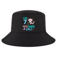 7th Birthday Axolotl - I Am 7 Let's Party A Lotl  Cool Comfort Performance Bucket Hat