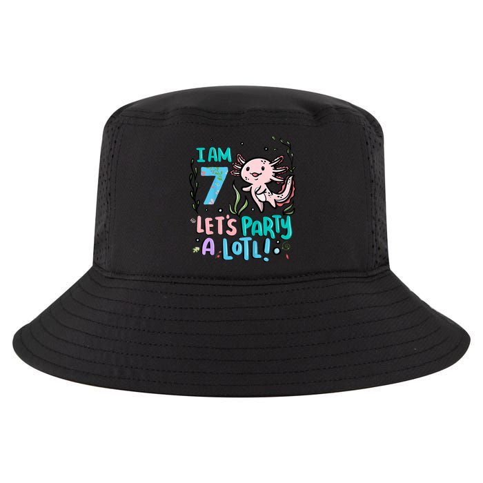 7th Birthday Axolotl - I Am 7 Let's Party A Lotl  Cool Comfort Performance Bucket Hat
