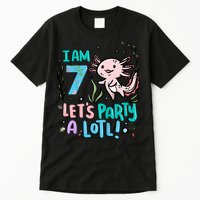 7th Birthday Axolotl - I Am 7 Let's Party A Lotl  Tall T-Shirt