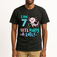 7th Birthday Axolotl - I Am 7 Let's Party A Lotl  Tall T-Shirt
