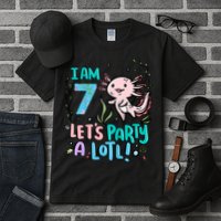 7th Birthday Axolotl - I Am 7 Let's Party A Lotl  Tall T-Shirt