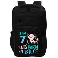 7th Birthday Axolotl - I Am 7 Let's Party A Lotl  Impact Tech Backpack