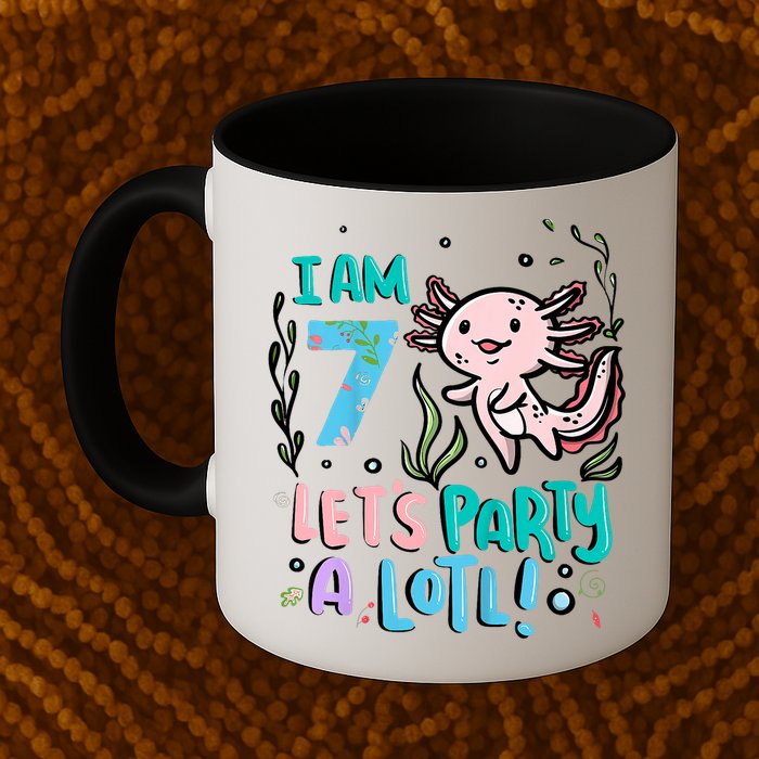 7th Birthday Axolotl - I Am 7 Let's Party A Lotl  Mug