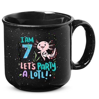 7th Birthday Axolotl - I Am 7 Let's Party A Lotl  15oz Campfire Ceramic Mug