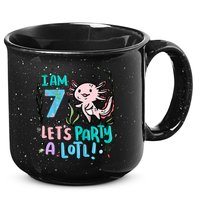 7th Birthday Axolotl - I Am 7 Let's Party A Lotl  15oz Campfire Ceramic Mug