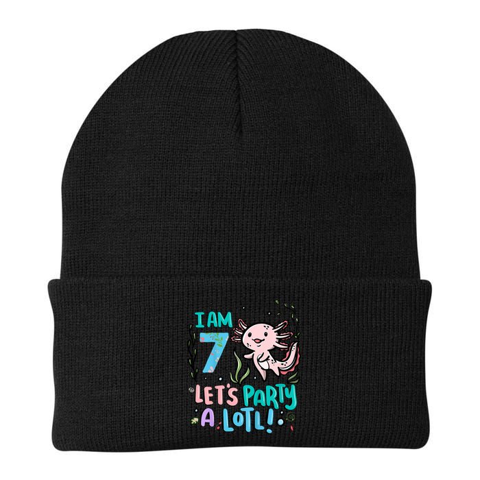 7th Birthday Axolotl - I Am 7 Let's Party A Lotl  Beanie
