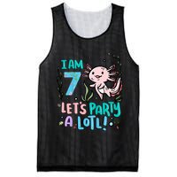 7th Birthday Axolotl - I Am 7 Let's Party A Lotl  Mesh Reversible Basketball Jersey Tank