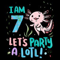 7th Birthday Axolotl - I Am 7 Let's Party A Lotl  Youth Performance Sprint T-Shirt