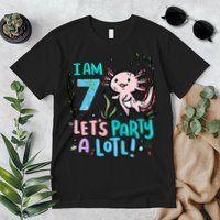 7th Birthday Axolotl - I Am 7 Let's Party A Lotl  Premium T-Shirt