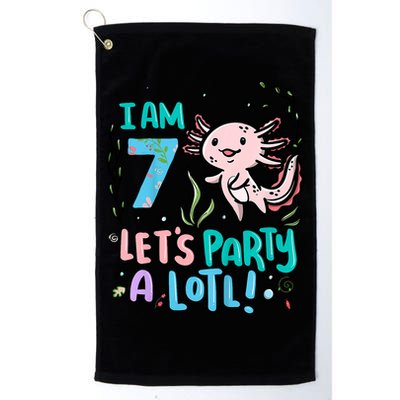 7th Birthday Axolotl - I Am 7 Let's Party A Lotl  Golf Towel