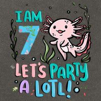 7th Birthday Axolotl - I Am 7 Let's Party A Lotl  Cotton Canvas Backpack
