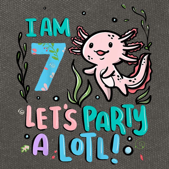 7th Birthday Axolotl - I Am 7 Let's Party A Lotl  Cotton Canvas Backpack