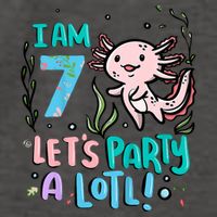 7th Birthday Axolotl - I Am 7 Let's Party A Lotl  Vector Backpack